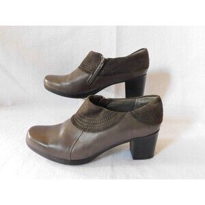 Clarks Slip-On Shoes 62980 0912 Bendables Gray Pumps Zip Up Womens Shoes Sz 9.5